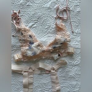 We are Hah light pink bra and waist halter